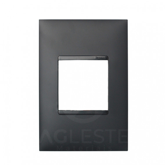 Placa P/2 Modulos Juntos 4x2 - Pial Plus + Preto